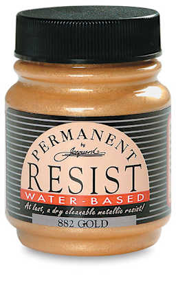 Jacquard Waterbased Permanent Resist - Front of Gold Jar shown