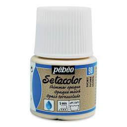 Pebeo Setacolor Fabric Paint - Ivory, Shimmer, 45 ml bottle