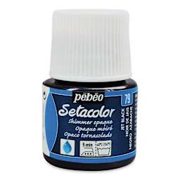 Pebeo Setacolor Fabric Paint - Black, Shimmer Opaque, 45ml Bottle