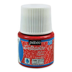 Pebeo Setacolor Fabric Paint - Ruby, Glitter, 45ml Bottle