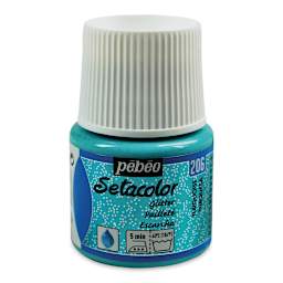 Pebeo Setacolor Fabric Paint - Turquoise, Glitter, 45ml Bottle
