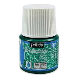 Pebeo Setacolor Fabric Paint - Emerald, Glitter, 45ml Bottle