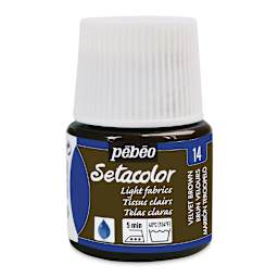 Pebeo Setacolor Fabric Paint - Velvet Brown, Light Fabric, 45 ml bottle