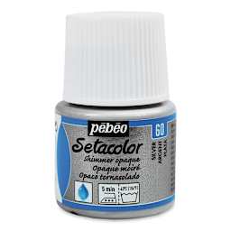 Pebeo Setacolor Fabric Paint - Silver, Shimmer Opaque, 45 ml bottle