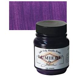 Jacquard Lumiere Acrylic - Grape, 2.25 oz jar and swatch