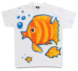 Jacquard Tee Juice Fabric Markers - Finished fish decorated Tee Shirt 