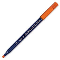 Yasutomo FabricMate Dye Ink Marker - Orange, Chisel Tip, marker with cap off