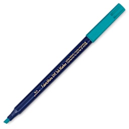 Yasutomo FabricMate Dye Ink Marker - Peacock Blue, Chisel Tip, Marker with cap off