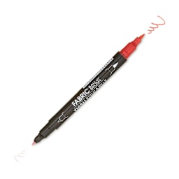 Marvy Uchida Dual-Tipped Ball & Brush Fabric Marker - Red