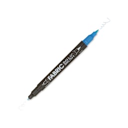 Marvy Uchida Dual-Tipped Ball & Brush Fabric Marker - Fluorescent Light Blue