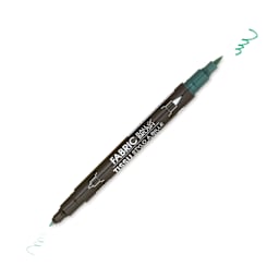 Marvy Uchida Dual-Tipped Ball & Brush Fabric Marker - Green
