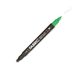 Marvy Uchida Dual-Tipped Ball & Brush Fabric Marker - Fluorescent Green