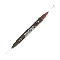 Marvy Uchida Dual-Tipped Ball & Brush Fabric Marker - Brown
