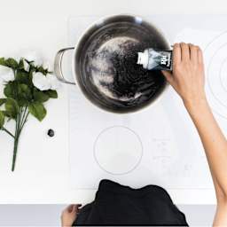 Rit DyeMore Synthetic Fiber Dye - Graphite, 7 oz, pouring dye in water