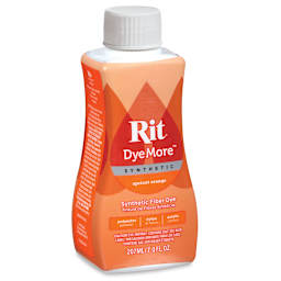 Rit DyeMore Synthetic Fiber Dye - Apricot Orange, 7 oz, front of the bottle