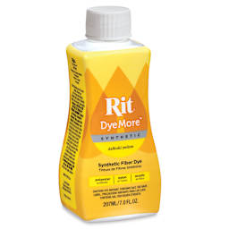 Rit DyeMore Synthetic Fiber Dye - Daffodil Yellow, 7 oz, front of the bottle
