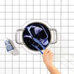 Rit DyeMore Synthetic Fiber Dye - Smoky Blue, 7 oz, submerging fabric in dyed water