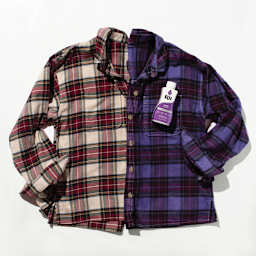 Rit All Purpose Liquid Dye - Purple, 8 oz, before and after of a dyed jacket