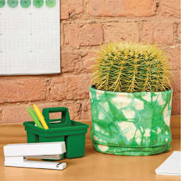 Rit All Purpose Liquid Dye - Truly Green, 8 oz applied to planter example