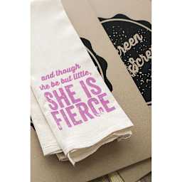 Craft Basics American Flour Sack Towels - Folded towel with screen printed slogan