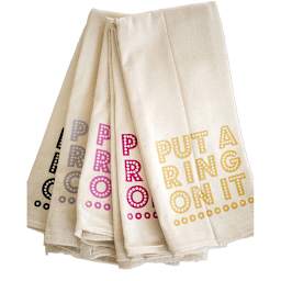 Craft Basics American Flour Sack Towels - Several screen printed towels shown