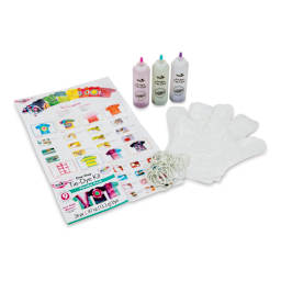 Tulip One-Step Tie-Dye Kit - Paradise Punch, Kit of 3 Colors, contents laid out