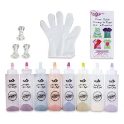 Tulip One-Step Tie-Dye Kit - Unicorn, Kit of 8 Colors, contents laid out