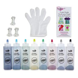 Tulip One-Step Tie-Dye Kit - Shark Island, Kit of 8 Colors, contents laid out