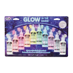Tulip Dimensional Fabric Paint Set - Puff Glow in the Dark, Set of 10