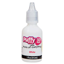 Tulip Dimensional Fabric Paint - White, Puffy, 1 oz bottle shown

