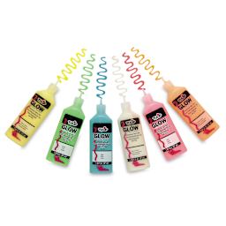 Tulip Dimensional Fabric Paint Set - Glow in the Dark Set - 6 Open bottles with swatches