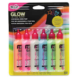 Tulip Dimensional Fabric Paint Set - Glow in the Dark, Set of 6 (In packaging)
