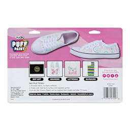Tulip Dimensional Fabric Paint Set - Puff Pastel, Set of 10 (back of packaging)