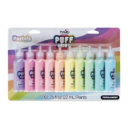 Tulip Dimensional Fabric Paint Set - Puff Pastel, Set of 10 (front of packaging)