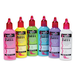 Tulip Dimensional Fabric Paint Set - Components of Puffy Paint Set of 6 shown front view