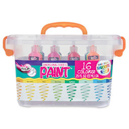 Tulip Dimensional Fabric Paint Set - Big Box Party Kit - 16 pc Rainbow Colors in Package/Storage Tub