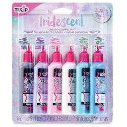 Tulip Dimensional Fabric Paint Set - Pastels, Iridescent, Set of 6 (In packaging)