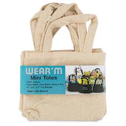 Natural Cotton Mini Totes - Front of package shown
