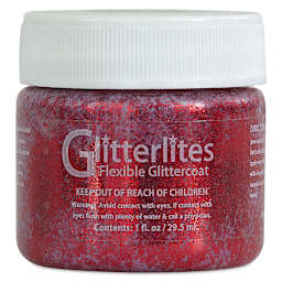 Angelus Glitterlites Flexible Glittercoat Paint - Ruby Red, 1 oz