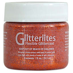 Angelus Glitterlites Flexible Glittercoat Paint - Orange Orange, 1 oz