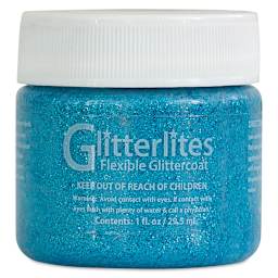 Angelus Glitterlites Flexible Glittercoat Paint - Sky Blue, 1 oz