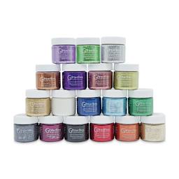 Glitterlites Flexible Glittercoat Paints - Jars of Paint stacked in pyramid
