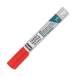 Pebeo 7A Light Fabric Brush Marker - Red, 1 mm (Cap on)
