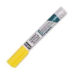 Pebeo 7A Light Fabric Brush Marker - Yellow, 1 mm (Cap on)