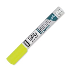 Pebeo 7A Light Fabric Brush Marker - Fluorescent Yellow, 1 mm (Cap on)
