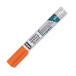Pebeo 7A Light Fabric Brush Marker - Orange, 1 mm (Cap on)