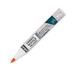 Pebeo 7A Light Fabric Brush Marker - Orange, 1 mm (Cap off)