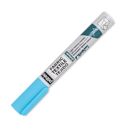 Pebeo 7A Light Fabric Brush Marker - Fluorescent Blue, 1 mm (Cap on)