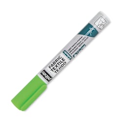 Pebeo 7A Light Fabric Brush Marker - Fluorescent Green, 1 mm (Cap on)