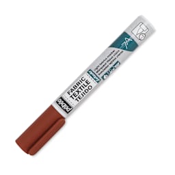 Pebeo 7A Light Fabric Brush Marker - Brown, 1 mm (Cap on)